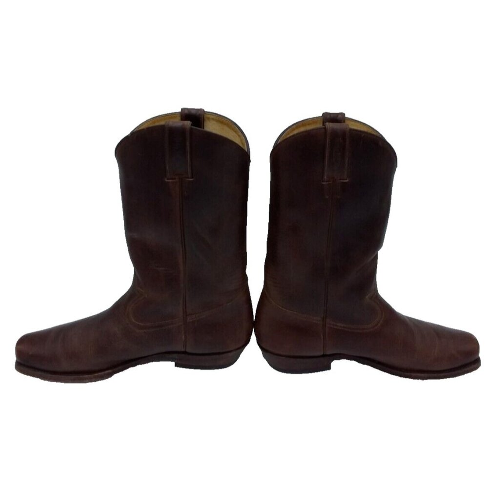 Sancho Men's Cowboy Boots Size 44 Brown Leather Snipped Toe Made in Spain 10 US - Picture 4 of 16